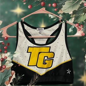 Rebel Athletic Cheer Crop Top - Black and Yellow